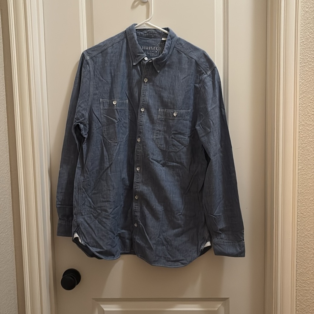 Loomstate Act Natural Organic Designed Button Down Shirt 100% Cotton